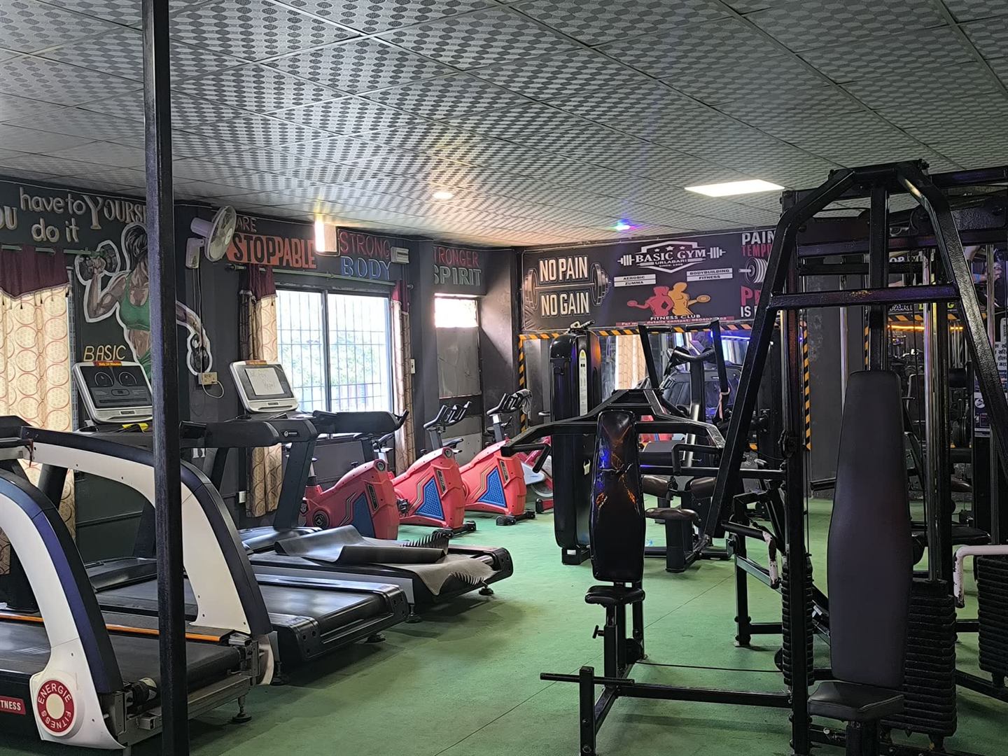 Training equipment inside Basic Gym in Ulabari